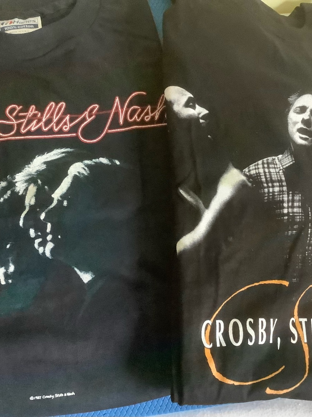 Crosby Stills and Nash Vintage T ShirtsBlackXL/Navy L